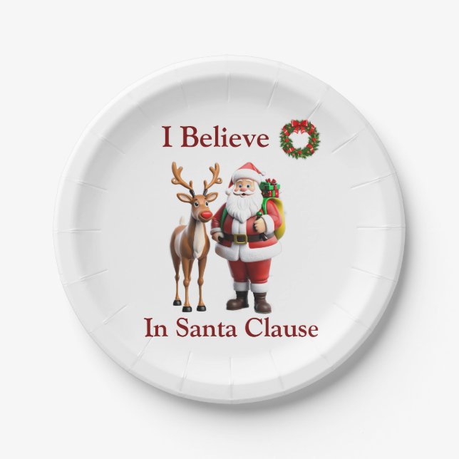 Assiettes En Carton Rudolf le renne rouge (Devant)