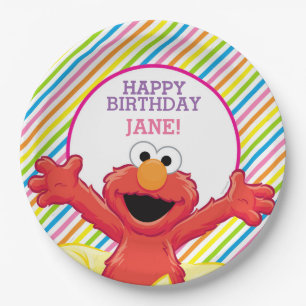 Assiettes En Carton Rue Sésame   Anniversaire d'Elmo Girl