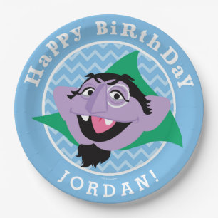 Assiettes En Carton Rue Sésame Count von Count Anniversaire