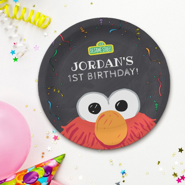 Assiettes En Carton Rue Sésame | Elmo Birthday Chalkboard (Créateur téléchargé)