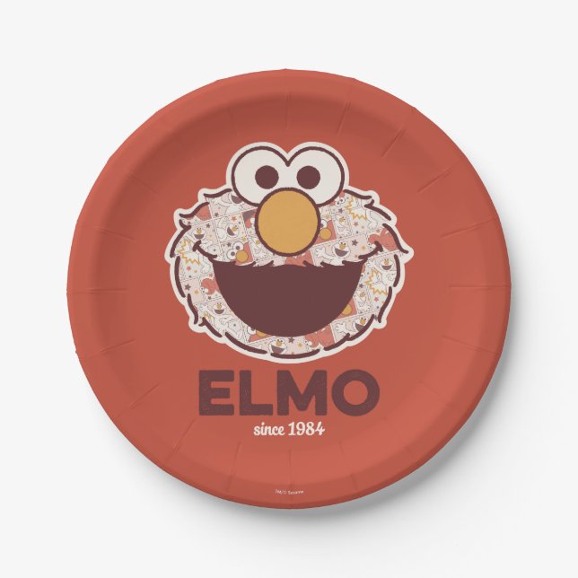 Assiettes En Carton Rue Sésame | Elmo depuis 1984 (Devant)