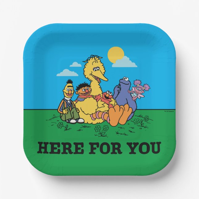 Assiettes En Carton Rue Sésame | Ici pour vous (Recto)