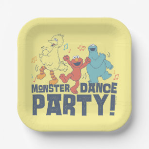 Assiettes En Carton Rue Sésame Monster Dance Party
