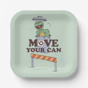 Assiettes En Carton Rue Sésame   Oscar the Grouch Move Your Can