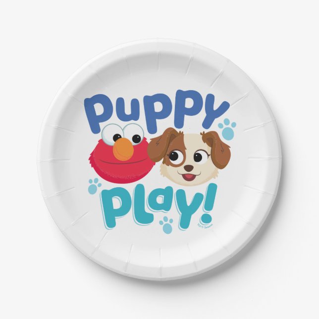 Assiettes En Carton Rue Sésame | Puppy Play Elmo & Tango (Devant)