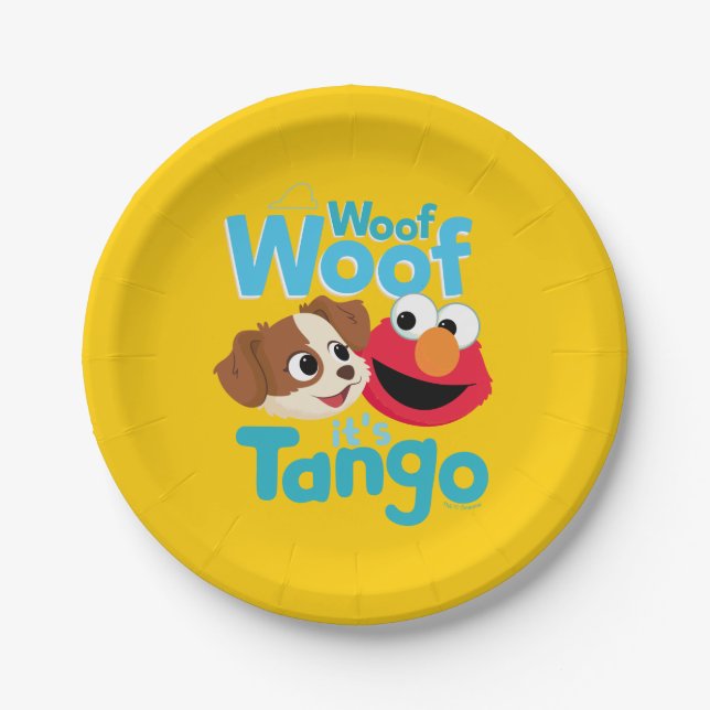 Assiettes En Carton Rue Sésame | Woof Woof It's Tango & Elmo (Devant)