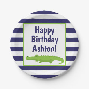 Assiettes En Carton Rugby Stripes Alligator Plaques personnalisées
