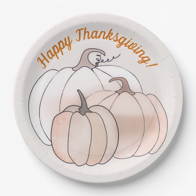 Assiettes En Carton Russe Citrouille d'automne (Devant)
