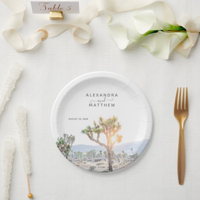 Assiettes En Carton Russe moderne Joshua Tree Boho Mariage (Mariage)