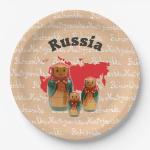 Assiettes En Carton Russie - Russia Babouchka - Matrjoschka Teller