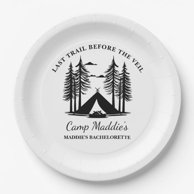 Assiettes En Carton Rustic Camp Bachelorette (Devant)