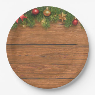 Assiettes En Carton Rustic Christmas Paper Plate – Festive Holiday