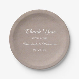 Assiettes En Carton Rustic Country Kraft Merci de réception de mariage