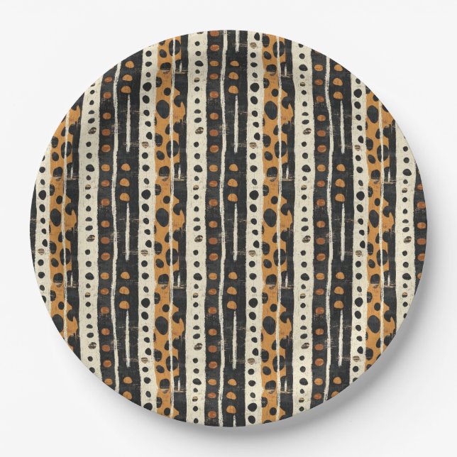 Assiettes En Carton Rustic Southwestern Stripe Pattern (3) (Devant)