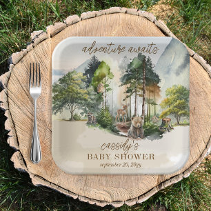 Assiettes En Carton Rustic Woodland Adventure Attend Boy Baby shower