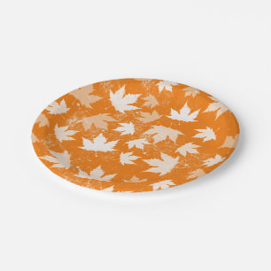Assiettes En Carton Rustique Automne Feuilles Motif
