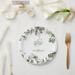 Assiettes En Carton Rustique Eucalyptus Feuille Vintage Mariage de ver