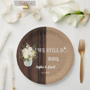 Assiettes En Carton Rustique Floral Burlap Grange NOUS FAISONS TOUJOUR