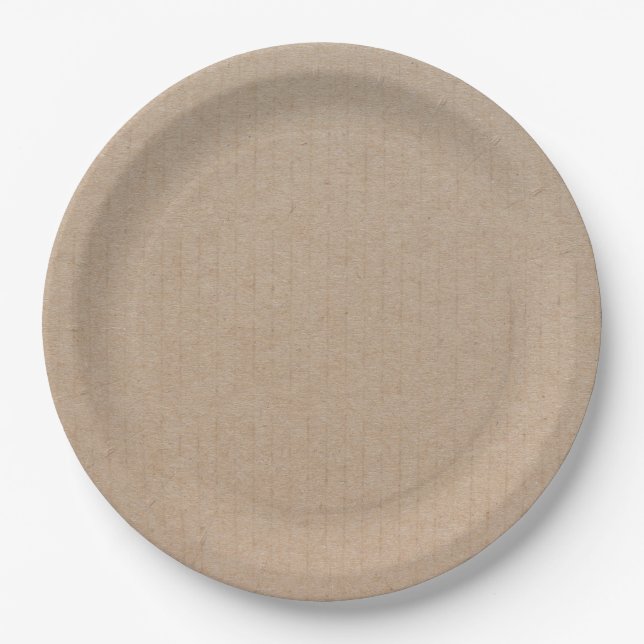 Assiettes En Carton Rustique Kraft papier blanc Modèle personnalisé  (Devant)