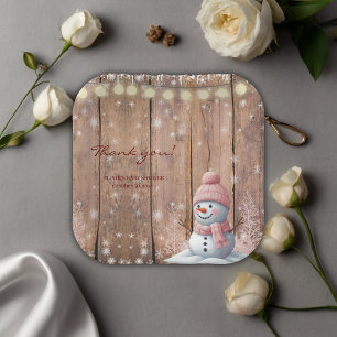 Assiettes En Carton Rustique moderne Elegant Baby shower Snowman