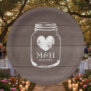 Assiettes En Carton rustique pays chic mason jarre de mariage plaques