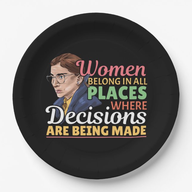 Assiettes En Carton Ruth Bader Ginsburg avocate féministe Juge (Devant)