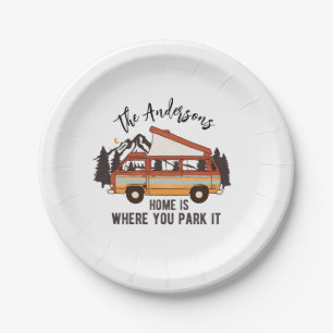 Assiettes En Carton RV Camping Tent Trailer Home est l'endroit où vous