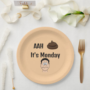 Assiettes En Carton S&%# C'est lundi Plaque papier
