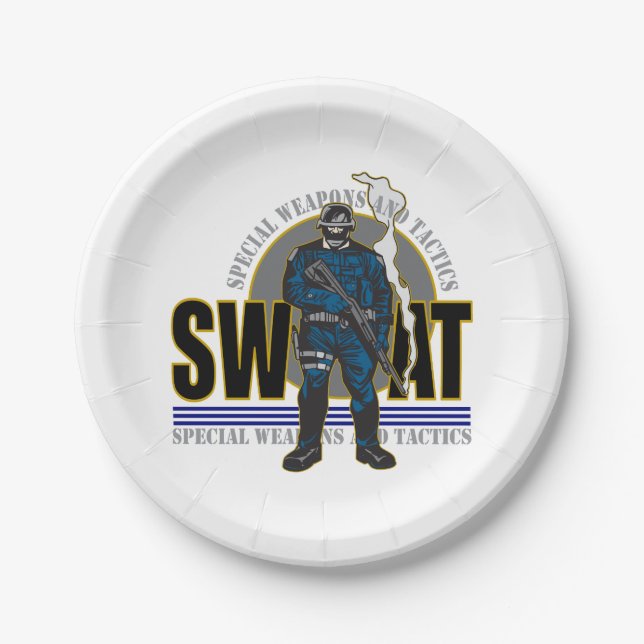 Assiettes En Carton S.W.A.T. Attitude (Devant)