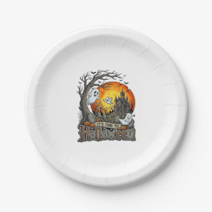 Assiettes En Carton Sa Maison Hantée Halloween Cimetière Effrayant