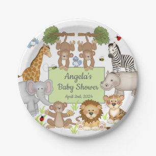 Assiettes En Carton Safari Animaux Baby shower Table de fête