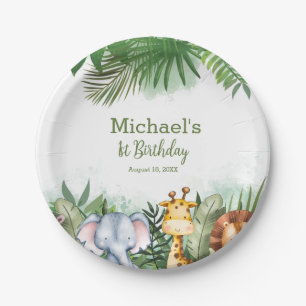 Assiettes En Carton Safari Animaux Jungle Anniversaire Fête Personnali