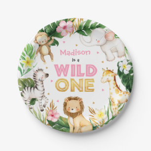 Assiettes En Carton Safari Animaux Wild Un 1er Décor de fête d'anniv