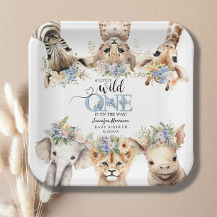 Assiettes En Carton Safari Baby shower Jungle Aimals Plaque en papier