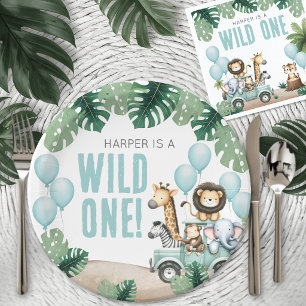 Assiettes En Carton Safari de la Jungle 1er Anniversaire