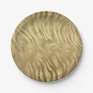 Assiettes En Carton Safari Glam Jungle Luxe Luxueux Zèbre Or