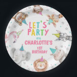 Assiettes En Carton Safari rose moderne appelant Animaux de fête Anniv<br><div class="desc">Modern Pink Safari Appelant Animaux de fête Plaque de papier d'anniversaire Amusant et coloré, appelant tous les animaux de fête thème d'anniversaire plaque d'anniversaire invitation qui peut être utilisé pour divers âges. Cette plaque d'anniversaire d'animaux de fête comporte également huit animaux de jungle mignons, des casquettes colorés de fête, des...</div>