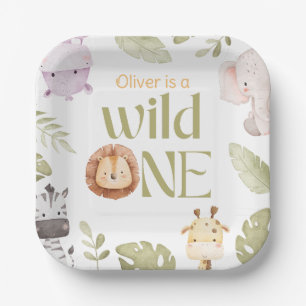 Assiettes En Carton Safari Wild One 1er Anniversaire