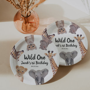 Assiettes En Carton Safari Wild One 1er Birthday Boy