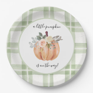 Assiettes En Carton Sage Green Notre petit Citrouille est sur le chemi