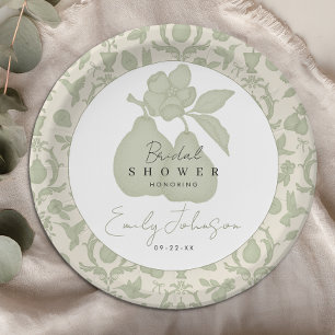 Assiettes En Carton Sage Green Parfait Plaques de Fête des mariées de 