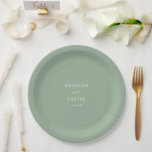 Assiettes En Carton Sage Green Rustic Mariage élégant<br><div class="desc">Sage Green Rustic Élégante Plaques de papier de mariage pour votre journée spéciale!</div>