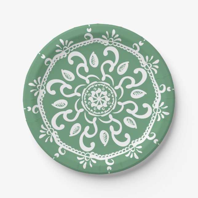 Assiettes En Carton Sage Mandala (Devant)