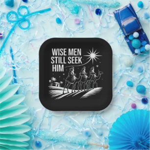 Assiettes En Carton Sages cherchent encore Jésus-Christ Noël chrétien