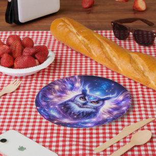 Assiettes En Carton Sagesse Mystique Cosmique Chouette Spirituelle Cél