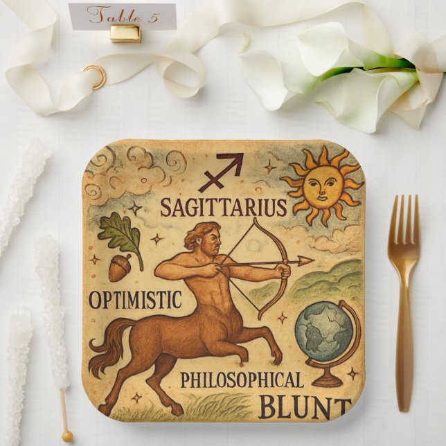 Assiettes En Carton Sagittaire (Mariage)