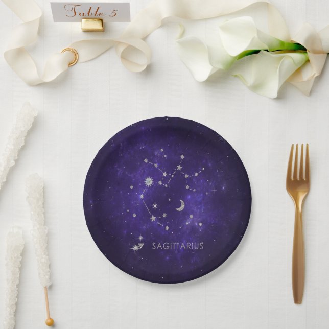 Assiettes En Carton Sagittaire pourpre zodiaque | Horoscope astrologiq (Mariage)