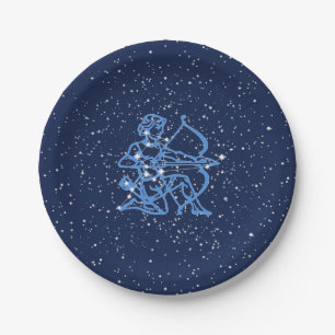 Assiettes En Carton Sagittarius Constellation & Zodiac Signe avec éto