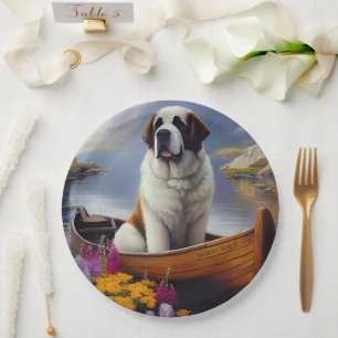 Assiettes En Carton Saint-Bernard sur une pagaie : Une aventure pittor