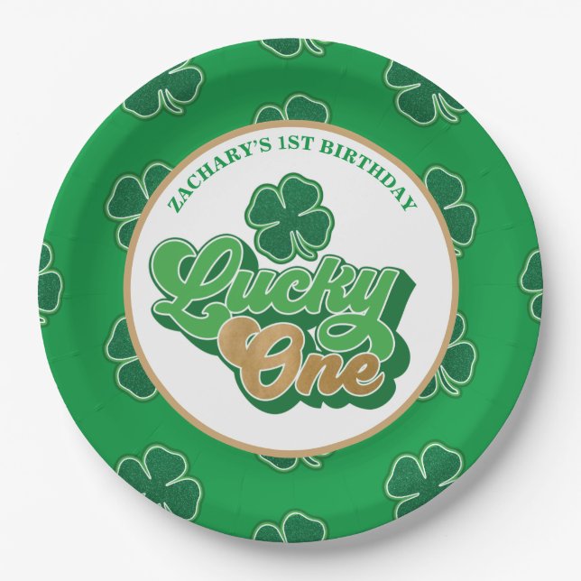 Assiettes En Carton Saint Patrick' Lucky One Premier Anniversaire Plaq (Devant)